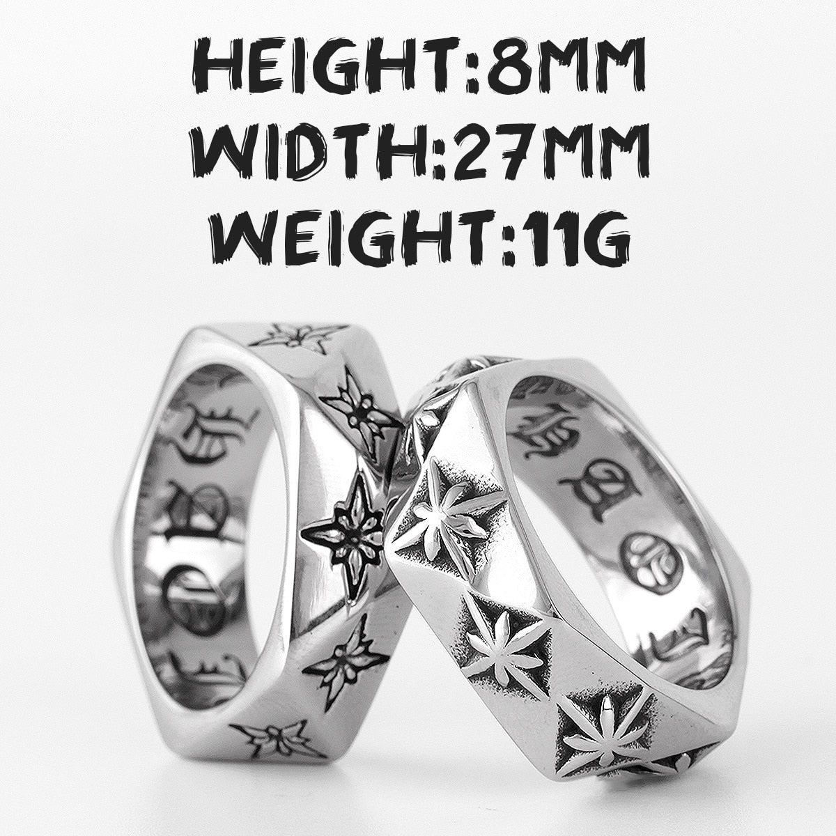 Polaris Star Polygon Flower Stainless Steel Mens Rings Simple Trendy for Male Boyfriend Biker Jewelry Creativity Gift Wholesale