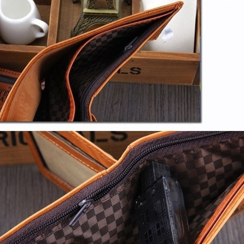 Leather Men Wallet 2022 Dollar Price Wallet Casual Clutch Money Purse Bag Credit Card Holder Fashion New billetera hombre