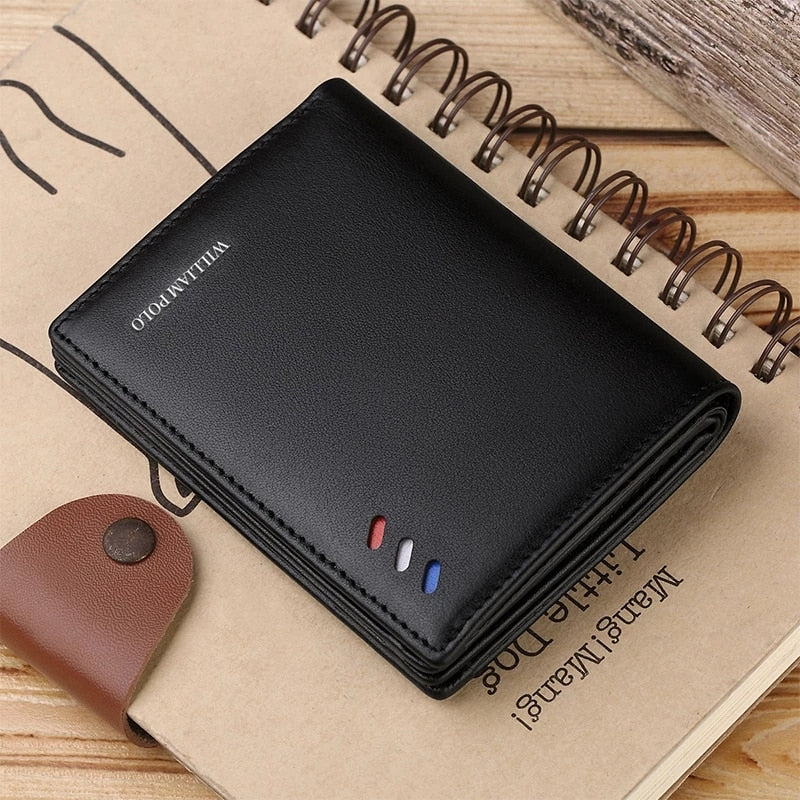 Men Wallets Leather Purse credit card Luxury Card package 2022 WILLIAMPOLO Genuine Leather Men&#39;s WalletsNew Design Men Short