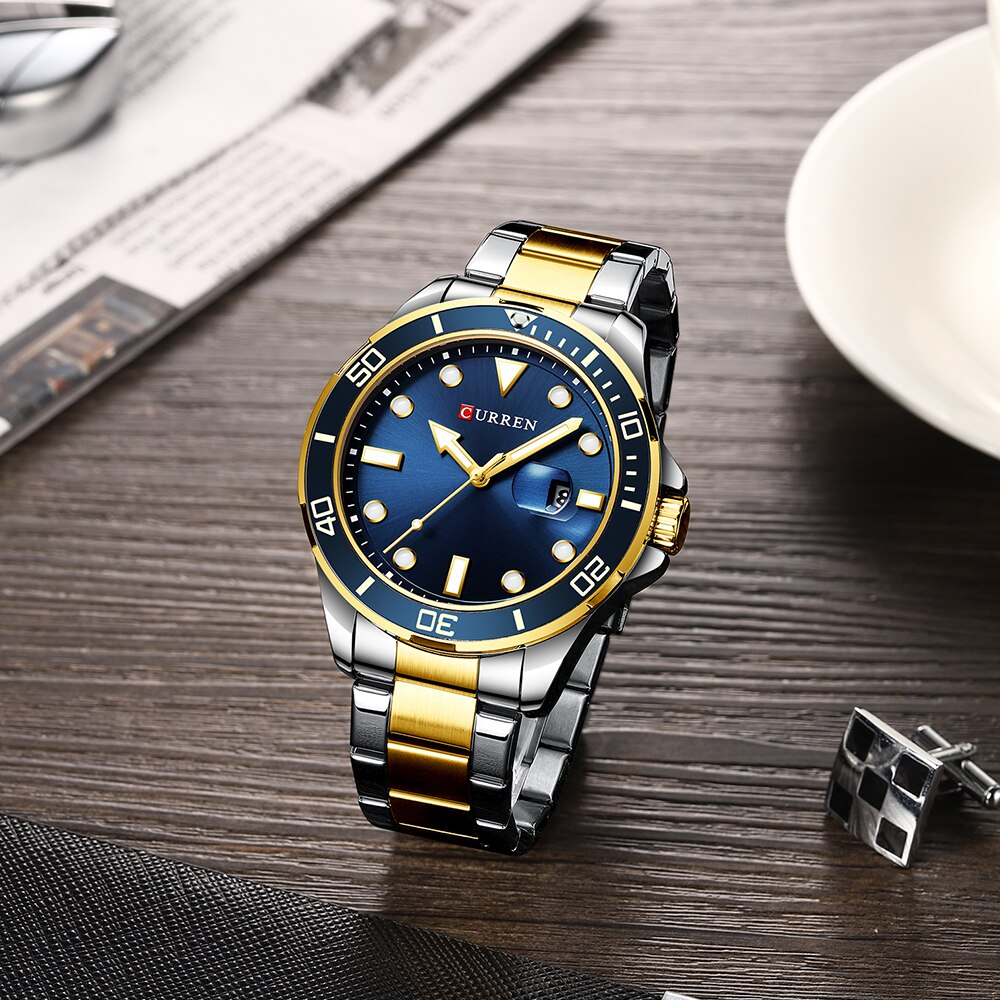 CURREN Watches Mens Quartz Stainless Steel Band Writwatches for Male Business Design Simple Clock Relogio Masculino