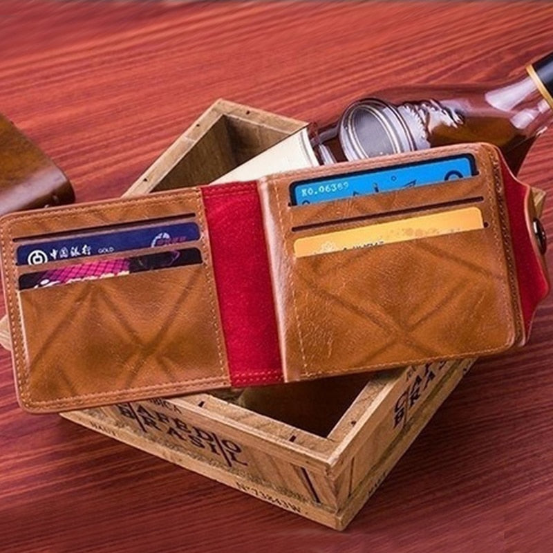 Leather Men Wallet 2022 Dollar Price Wallet Casual Clutch Money Purse Bag Credit Card Holder Fashion New billetera hombre