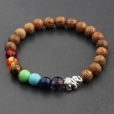 2020 Mens Natural Wooden&amp;Buddha Beaded Bracelet 7 Chakra Yoga Meditation Bracelet Colorful Bracelets For Women ABJ002