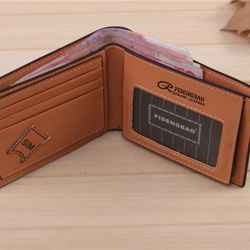 New Brand Plaid Designer Short Men&#39;s Wallets Leather Purse For Male With Card Holder Man Money Bag