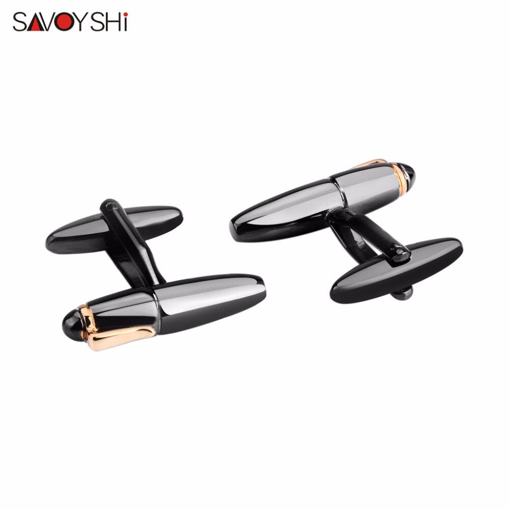 SAVOYSHI Fashion Pen Cufflinks for Mens Shirt Cuff bottons High Quality Black Cuff links Business Gift Brand Men Jewelry Design