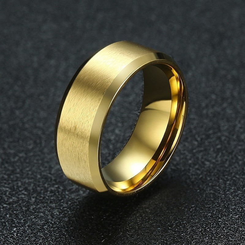 Vnox 8mm Men Ring Stainless Steel Wedding Jewelry Horus Anka Bible Medical