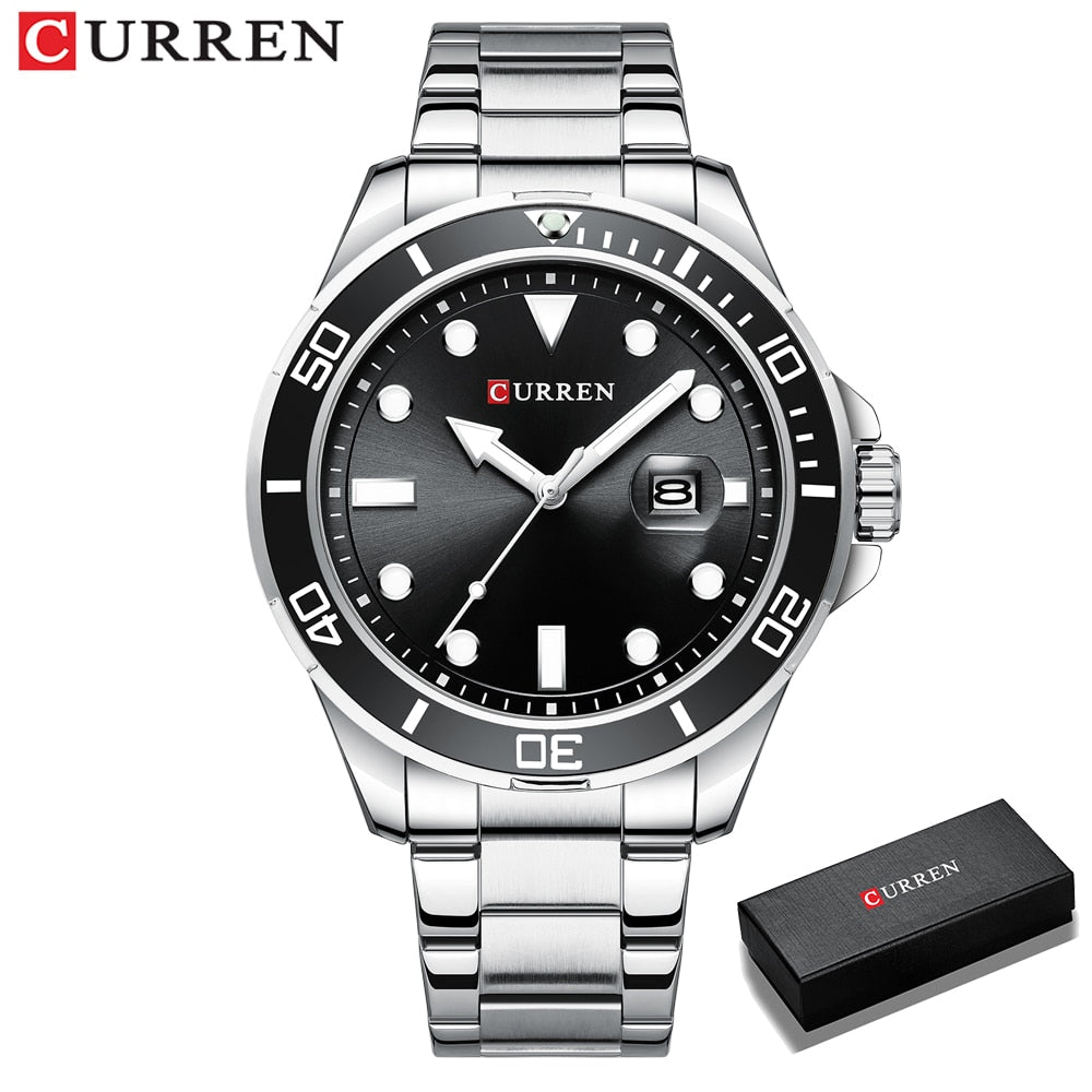 CURREN Watches Mens Quartz Stainless Steel Band Writwatches for Male Business Design Simple Clock Relogio Masculino