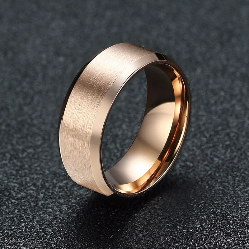 Vnox 8mm Men Ring Stainless Steel Wedding Jewelry Horus Anka Bible Medical