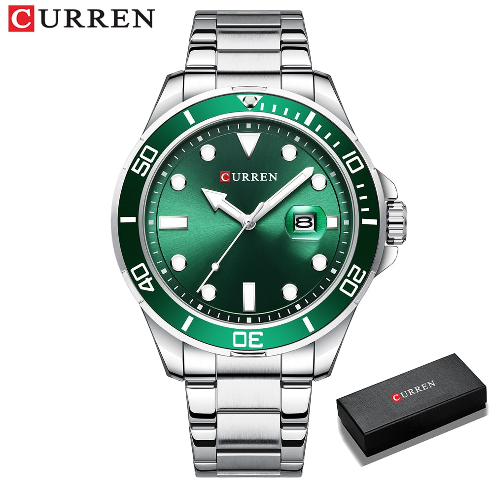 CURREN Watches Mens Quartz Stainless Steel Band Writwatches for Male Business Design Simple Clock Relogio Masculino