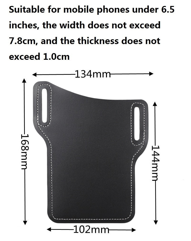 Men Phone Case Holster Cellphone Loop Holster Belt Waist Bag Props Leather Purse Phone Wallet Running Pouch Travel Camping Bags