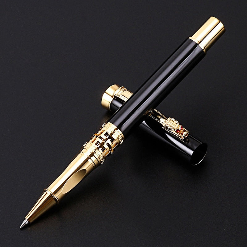 New Arrival Dragon Crystal Diamond Metal Roller Ballpoint Pen Business Men Birthday Gift Pen Best Quality Can Make Logo