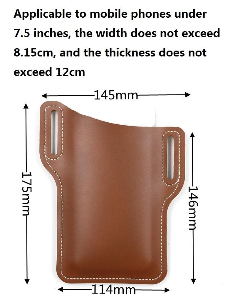 Men Phone Case Holster Cellphone Loop Holster Belt Waist Bag Props Leather Purse Phone Wallet Running Pouch Travel Camping Bags