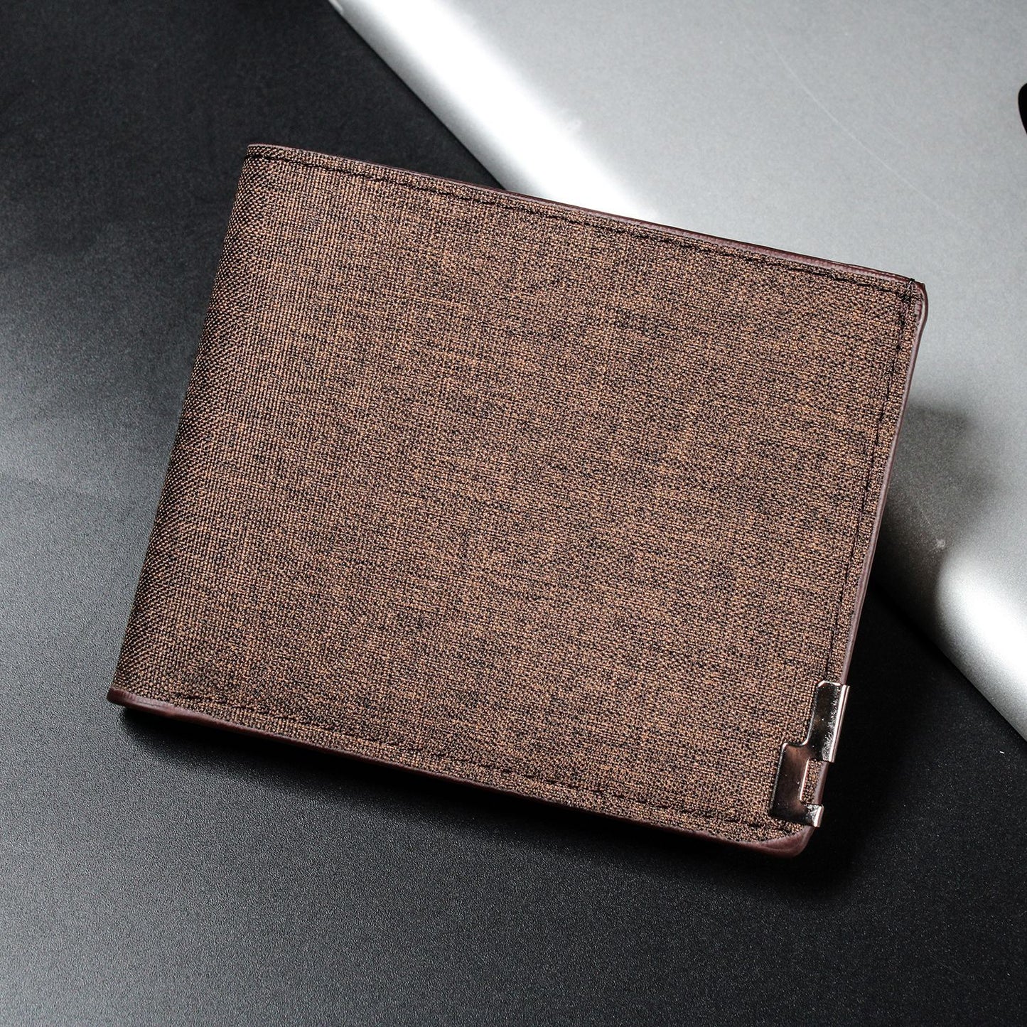 Denim Wallets Purses Men Women Inserts Business Foldable Cowhide Wallet Picture Coin Purse Slim Money Credit ID Cards Holder Bag