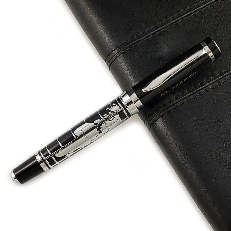 Hot Selling Full Metal World Map Design Roller Ballpoint Pen Office Business Men Birthday Gift Writing Pen Can Make Logo