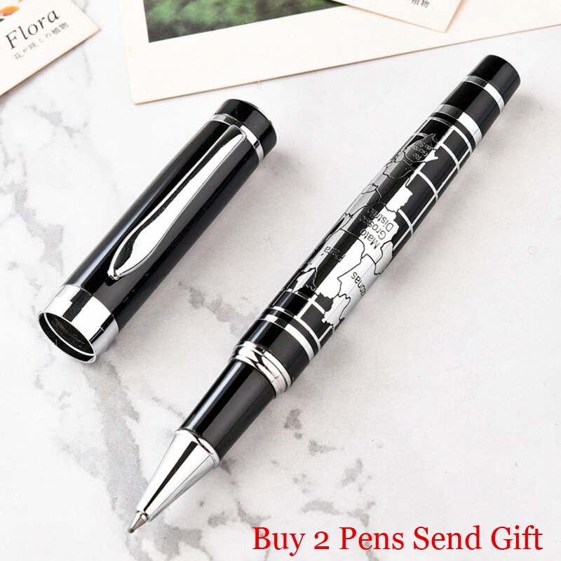 Hot Selling Full Metal World Map Design Roller Ballpoint Pen Office Business Men Birthday Gift Writing Pen Can Make Logo