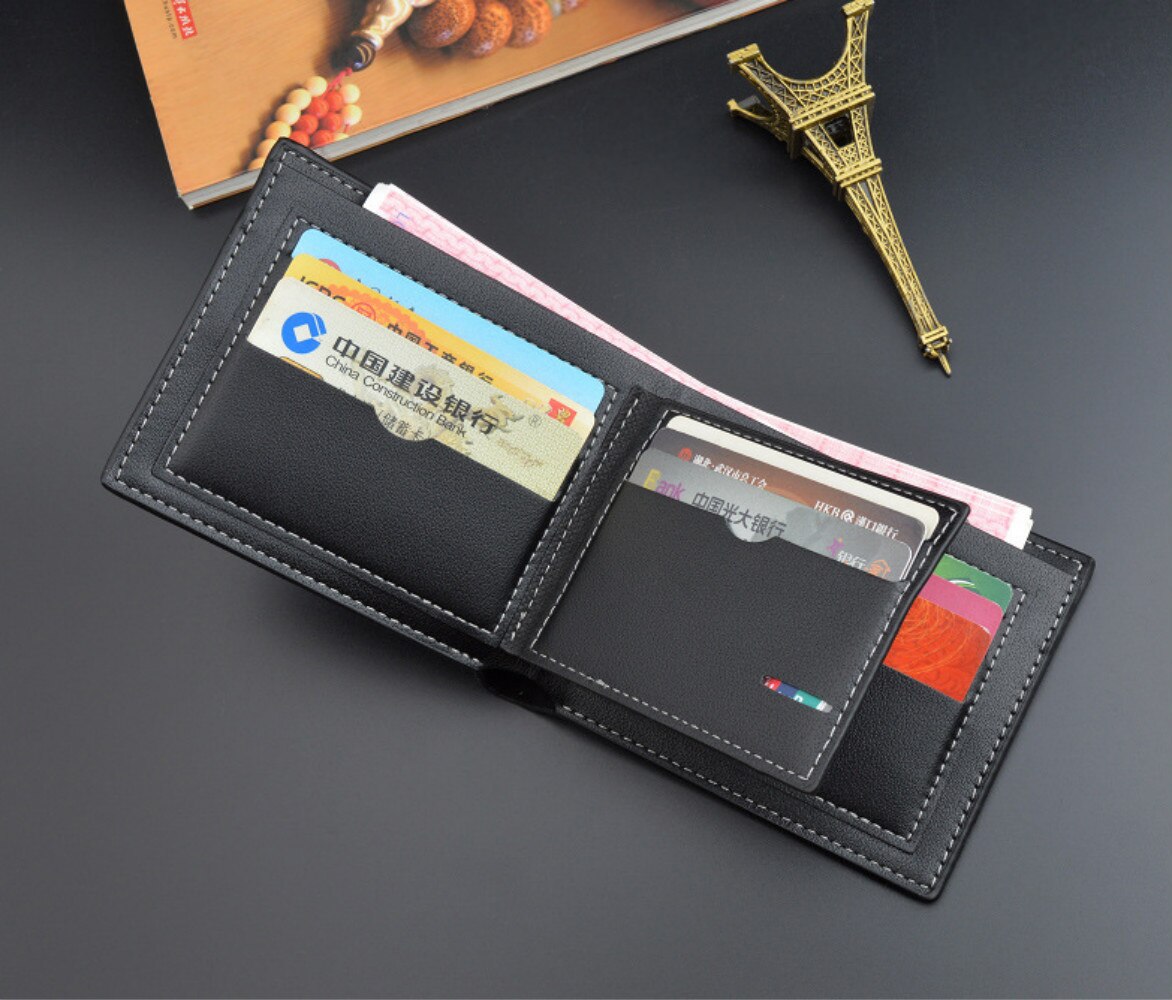 Men&#39;s Wallets Money Purses Billetera Portomonee Hombre PU Leather Credit Wallet Card Holder Business Short Carteras Masculina