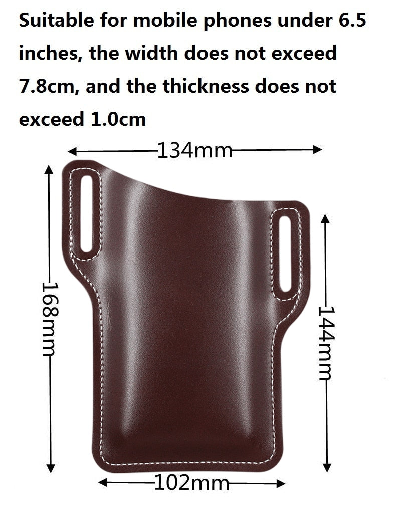 Men Phone Case Holster Cellphone Loop Holster Belt Waist Bag Props Leather Purse Phone Wallet Running Pouch Travel Camping Bags