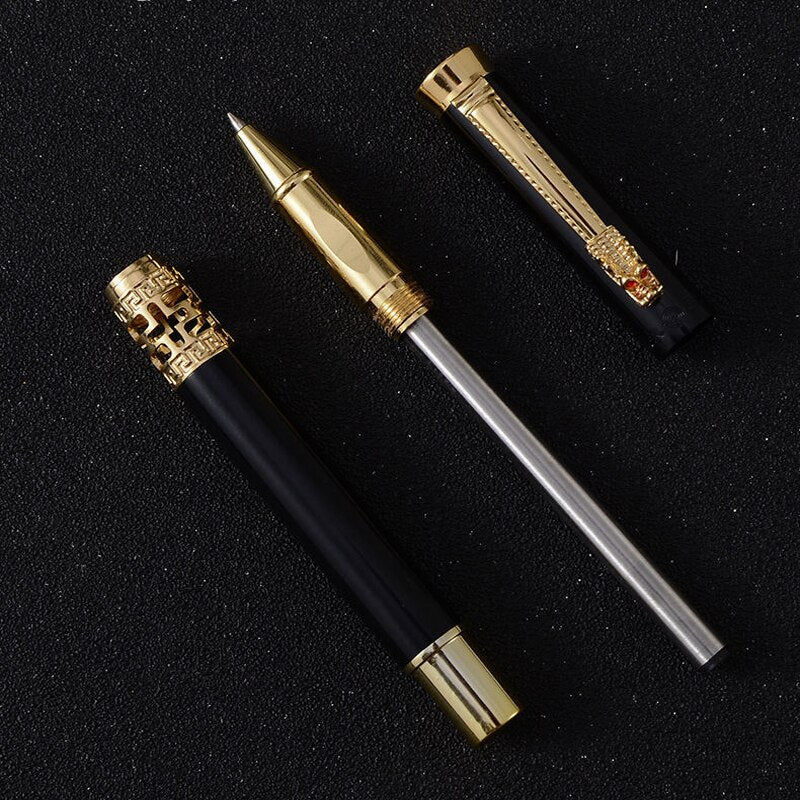 New Arrival Dragon Crystal Diamond Metal Roller Ballpoint Pen Business Men Birthday Gift Pen Best Quality Can Make Logo