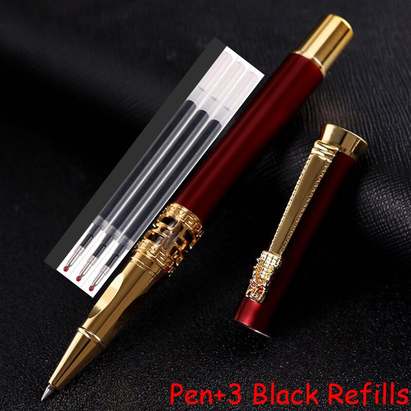 New Arrival Dragon Crystal Diamond Metal Roller Ballpoint Pen Business Men Birthday Gift Pen Best Quality Can Make Logo