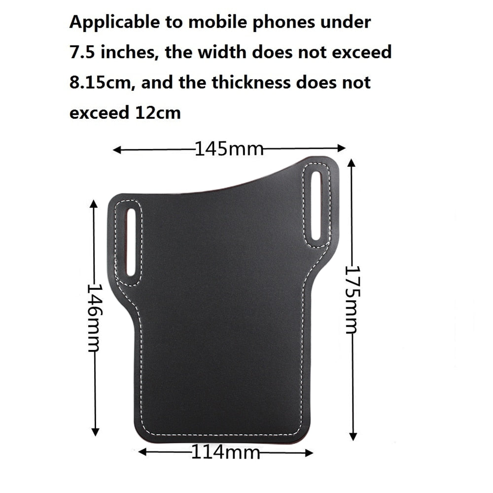 Men Phone Case Holster Cellphone Loop Holster Belt Waist Bag Props Leather Purse Phone Wallet Running Pouch Travel Camping Bags