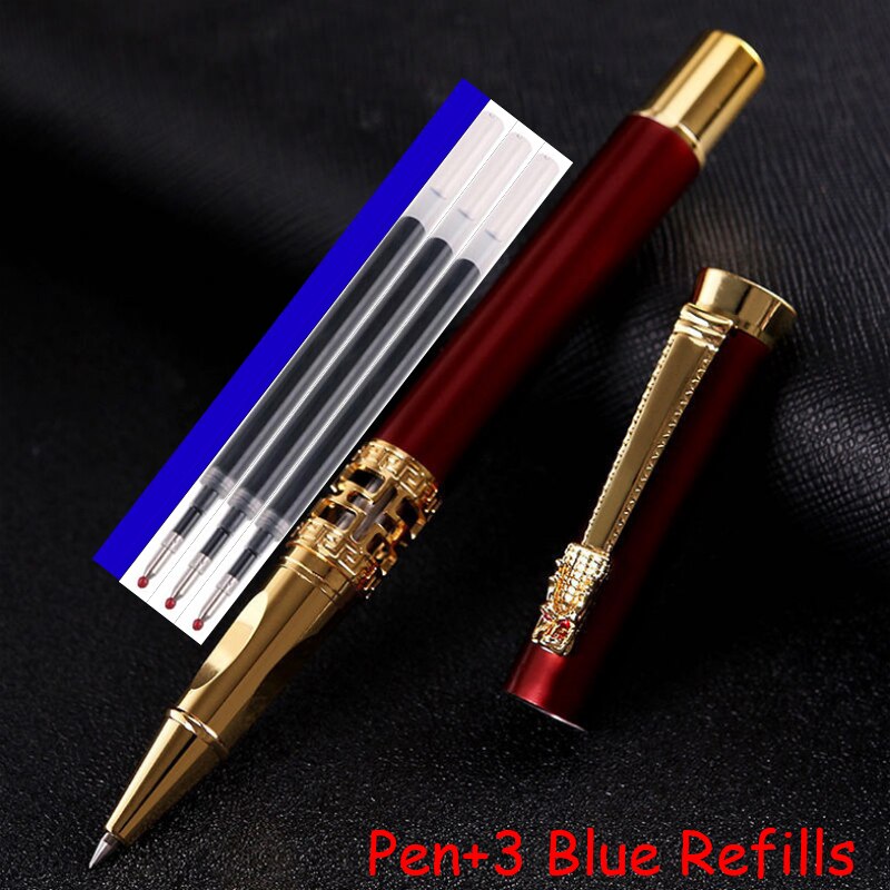 New Arrival Dragon Crystal Diamond Metal Roller Ballpoint Pen Business Men Birthday Gift Pen Best Quality Can Make Logo