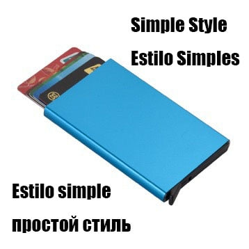 ID Credit Bank Card Holder Wallet Luxury Brand Men Anti Rfid Blocking Protected Magic Leather Slim Mini Small Money Wallets Case