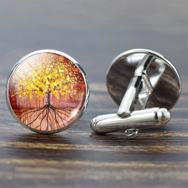 Tree of Life Cufflinks for Men Best Man Cufflinks Set Cufflinks Wedding Life Tree Suit Shirt Cuff Links Men Accessories