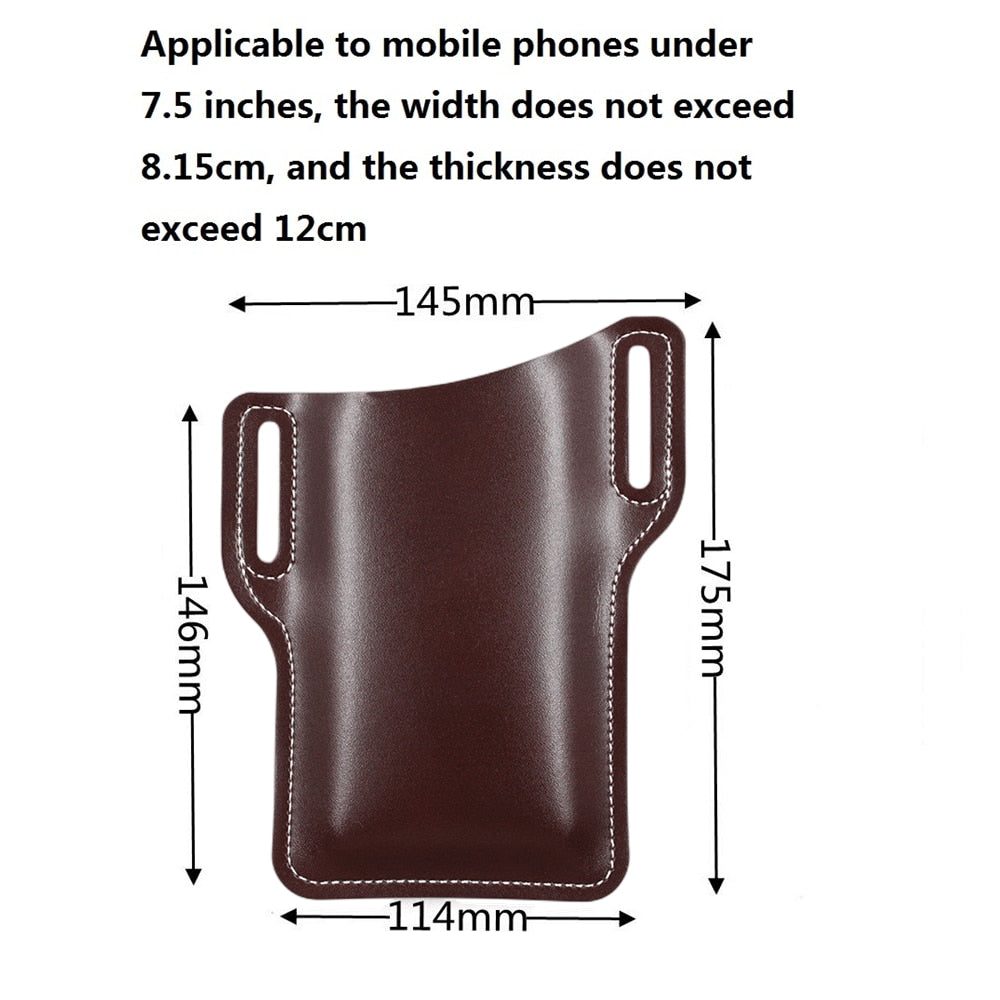 Men Phone Case Holster Cellphone Loop Holster Belt Waist Bag Props Leather Purse Phone Wallet Running Pouch Travel Camping Bags