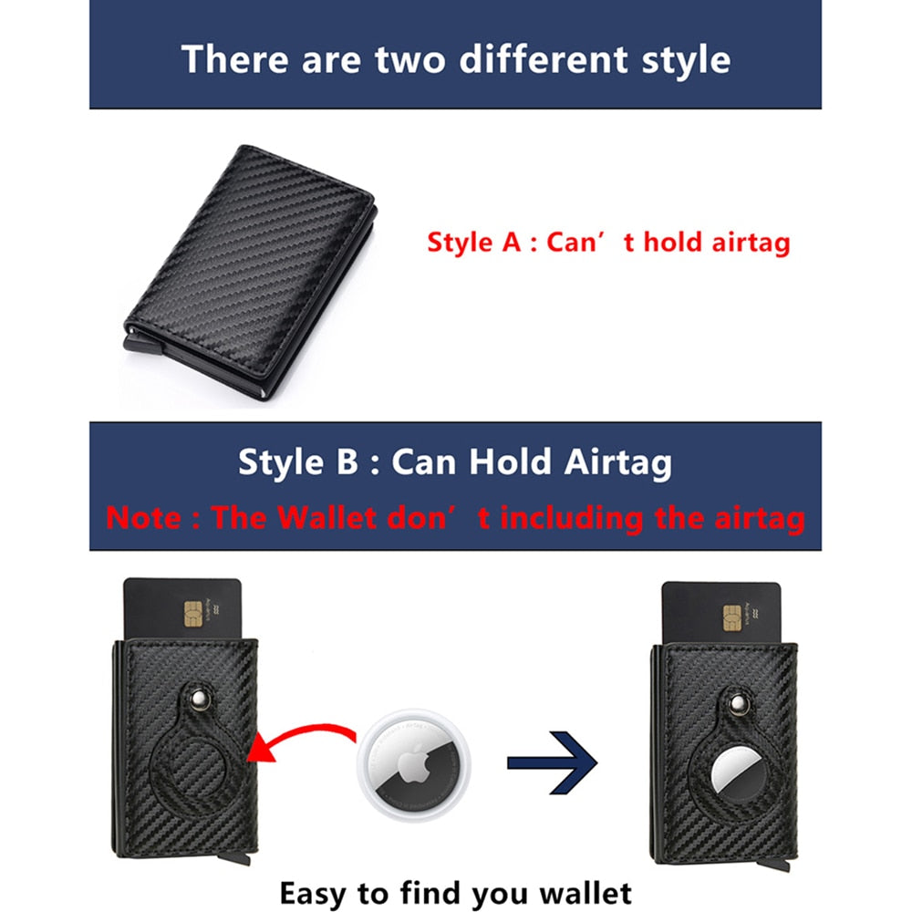 New Carbon Fiber For Apple Airtag Wallet Men Business ID Credit Card Holder Rfid Slim Anti Protect Airtag Slide Wallet Dropship