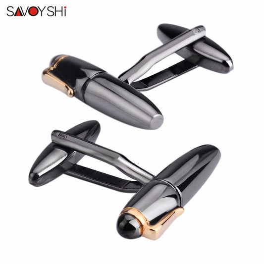 SAVOYSHI Fashion Pen Cufflinks for Mens Shirt Cuff bottons High Quality Black Cuff links Business Gift Brand Men Jewelry Design