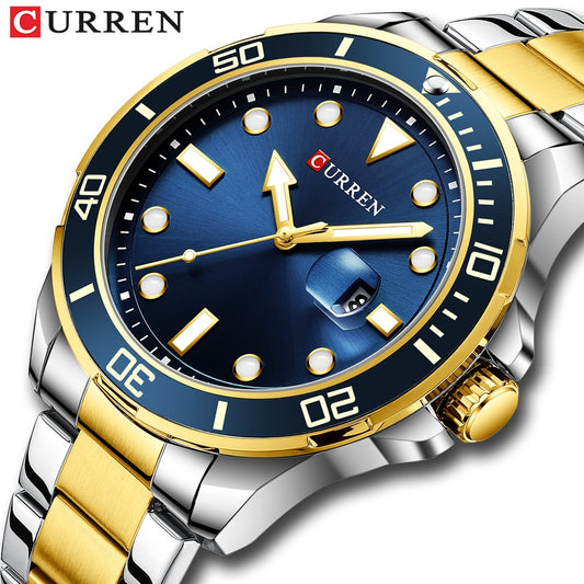 CURREN Watches Mens Quartz Stainless Steel Band Writwatches for Male Business Design Simple Clock Relogio Masculino