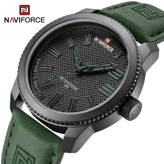 NAVIFORCE Popular Male Wristwatch Military Sports Shockproof Waterproof Leather Watch Men Fashion Casual Clock Relogio Masculino