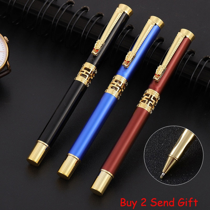 New Arrival Dragon Crystal Diamond Metal Roller Ballpoint Pen Business Men Birthday Gift Pen Best Quality Can Make Logo